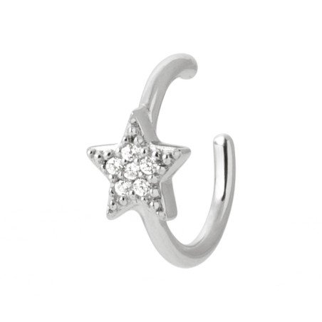 Bague d'oreille Étoile Scintillante en Argent 925