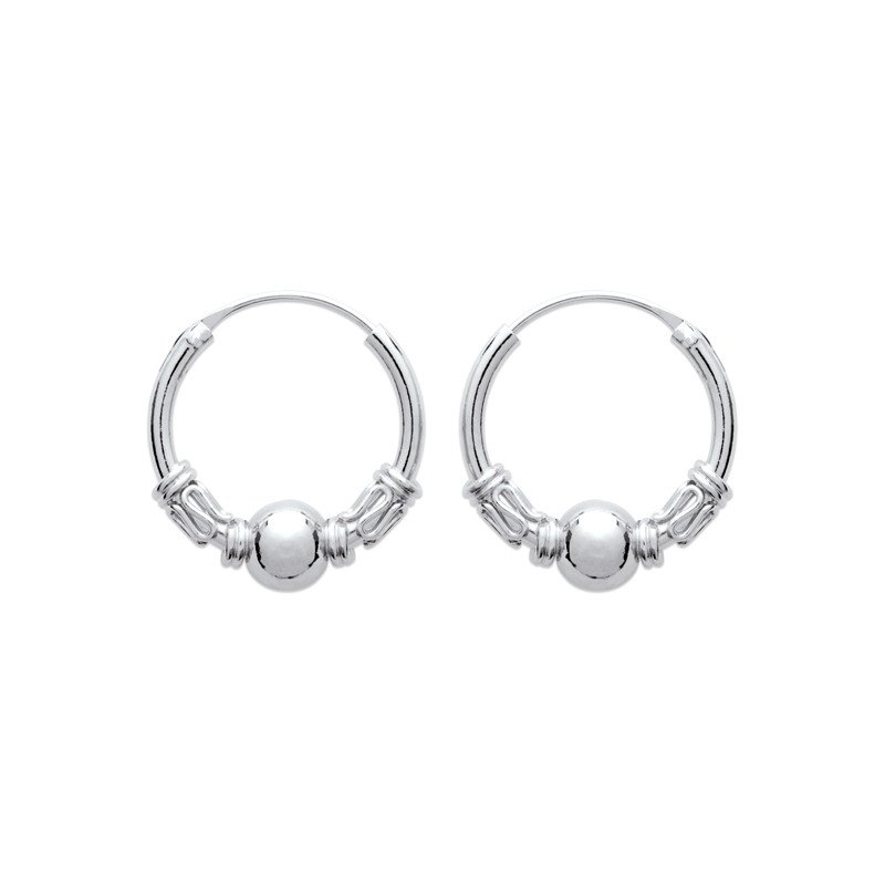 Créoles Argent 925 Ornées de Perle et Motifs
