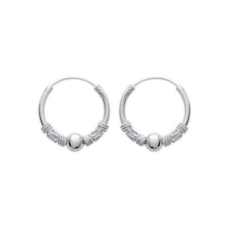 Créoles Argent Perle et Motifs - Kara Bijoux