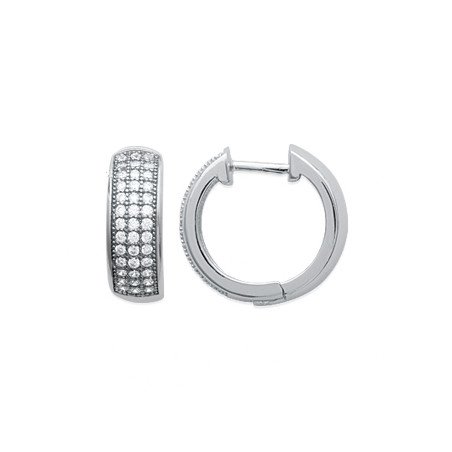 Créoles Argent Rhodié Oxydes de Zirconium - Kara Bijoux