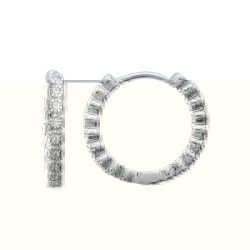 Créoles Argent Rhodié Oxyde de Zirconium Micro-Serti - Kara Bijoux