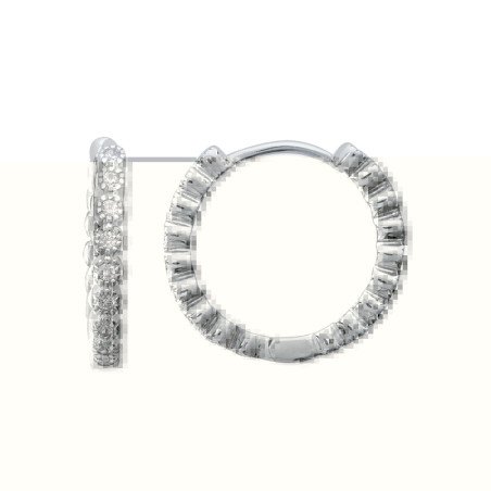 Créoles Argent Rhodié Oxyde de Zirconium Micro-Serti - Kara Bijoux