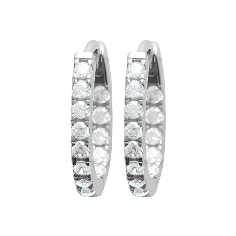 Créoles Argent Rhodié Oxydes de Zirconium | Kara Bijoux
