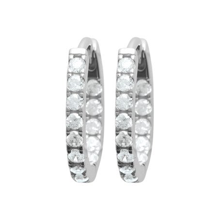 Créoles Argent Rhodié Oxydes de Zirconium | Kara Bijoux
