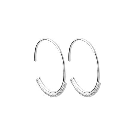Créoles Scintillantes Argent Rhodié et Oxyde de Zirconium