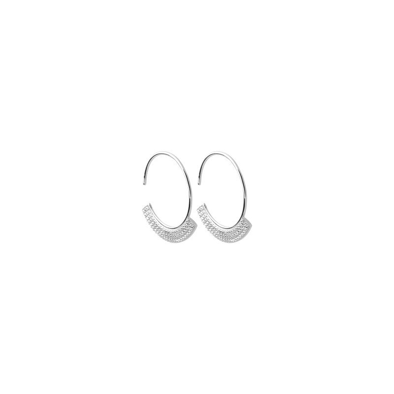 Créoles Argent Rhodié Pavé Zirconium