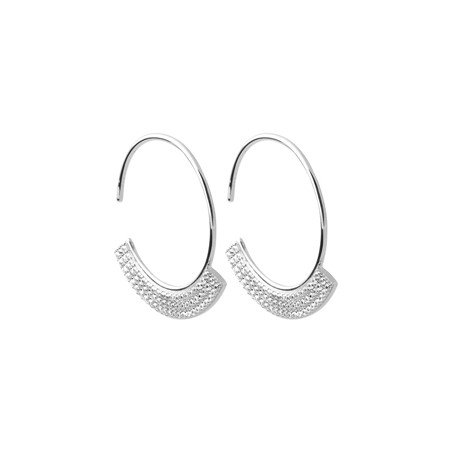 Créoles Argent Rhodié Pavé Zirconium