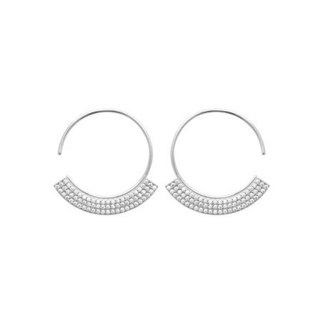 Créoles Argent Rhodié Pavé Zirconium