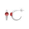 Créoles Argent Rhodié Grenat | Boucles d'Oreilles Kara Bijoux