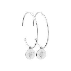 Créoles Argent Rhodié Étoile Scintillante | Kara Bijoux