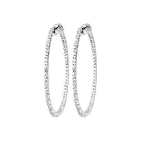 Créoles Scintillantes Argent Rhodié & Oxyde de Zirconium
