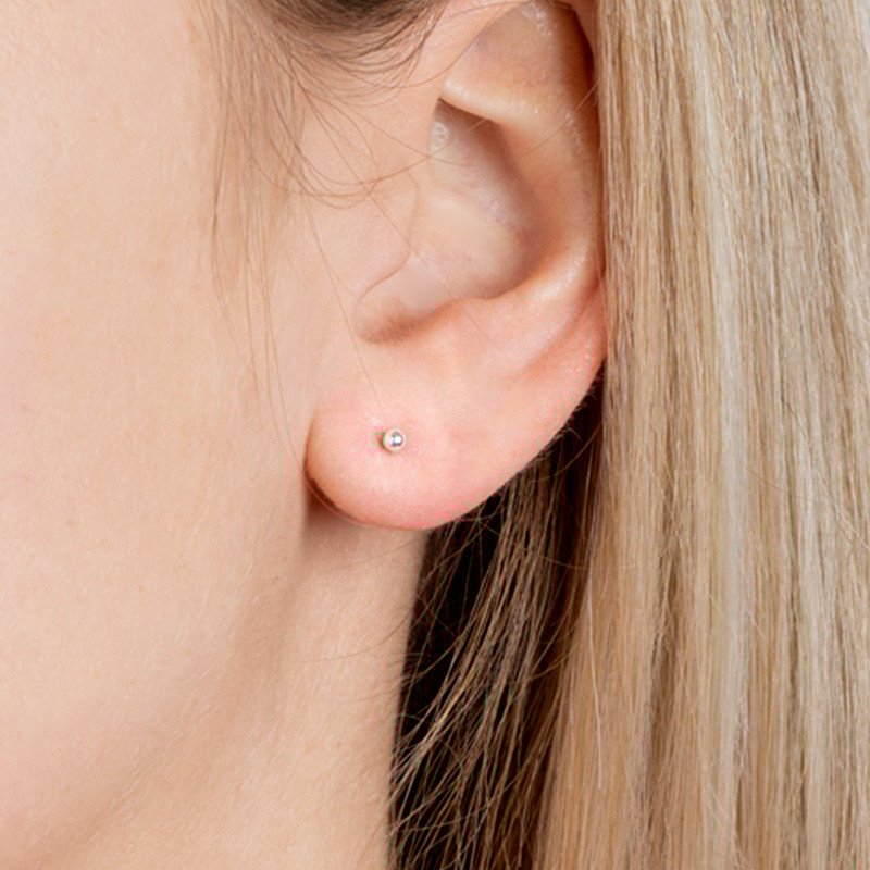 Puce d'Oreille Boule en Argent 925