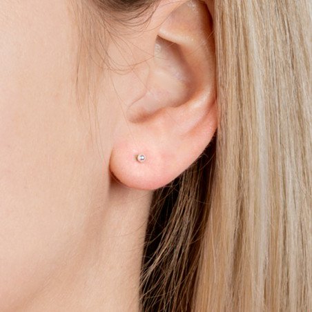 Puce d'Oreille Boule en Argent 925