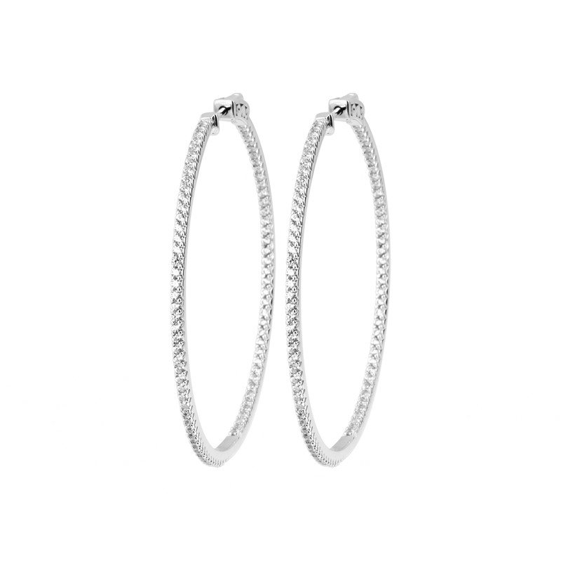 Créoles Scintillantes Argent Rhodié Oxyde de Zirconium | Kara Bijoux