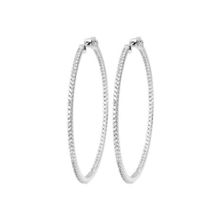 Créoles Scintillantes Argent Rhodié Oxyde de Zirconium | Kara Bijoux