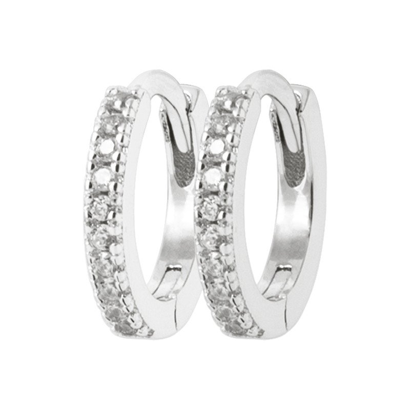 Créoles Argent Rhodié Oxyde de Zirconium | Kara Bijoux
