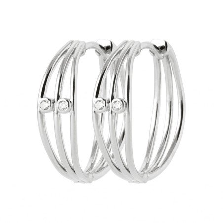 Créoles Argent 925 Rhodié Multi-Cercles Oxydes de Zirconium
