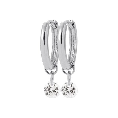 Créoles Argent 925 Rhodié & Oxyde de Zirconium | Kara Bijoux