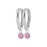 Créoles Argent Rhodié Oxyde de Zirconium Rose - Kara Bijoux