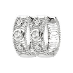 Créoles Argent 925 Rhodié Oxydes de Zirconium | Kara Bijoux