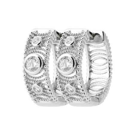 Créoles Argent 925 Rhodié Oxydes de Zirconium | Kara Bijoux