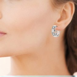 Créoles Argent 925 Rhodié Oxydes de Zirconium | Kara Bijoux