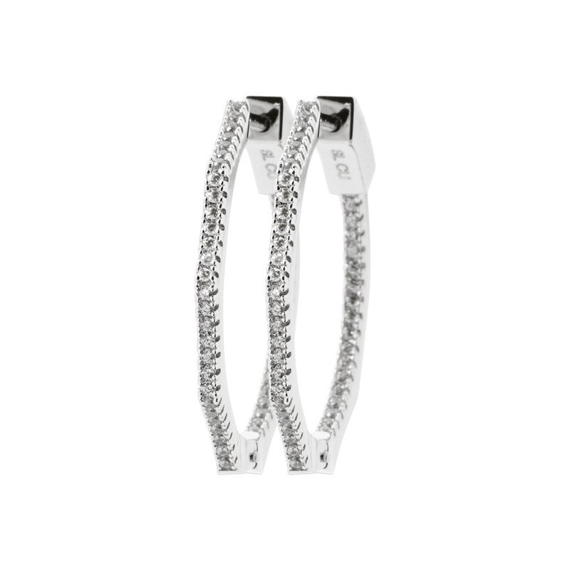 Créoles Argent 925 Rhodié & Oxyde de Zirconium | Kara Bijoux
