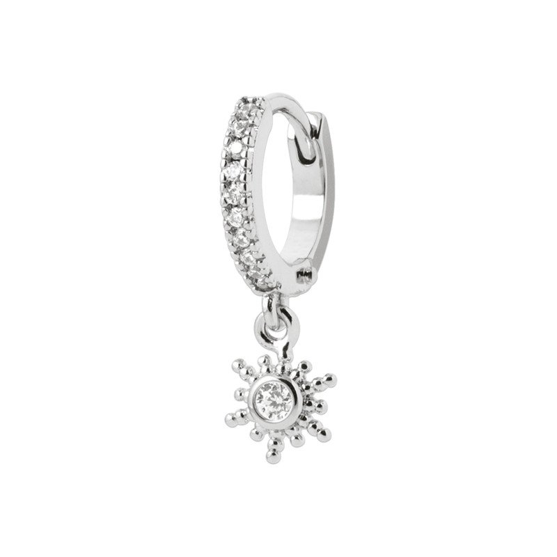 Créole Argent Rhodié Soleil Scintillant