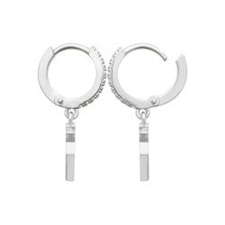 Créoles Argent 925 Rhodié & Zirconium Géométriques | Kara Bijoux