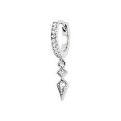 Créole Argent Rhodié Zirconium Pendentif Losange (unité)