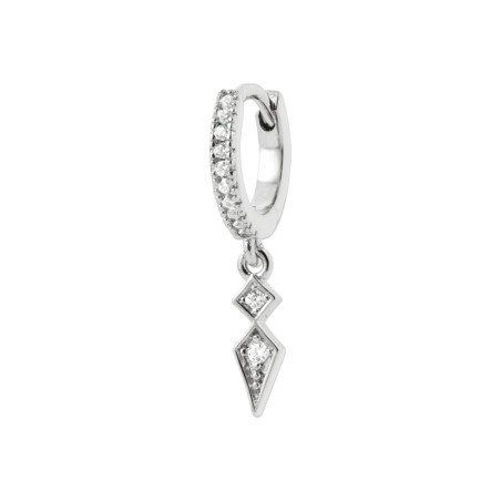 Créole Argent Rhodié Zirconium Pendentif Losange (unité)