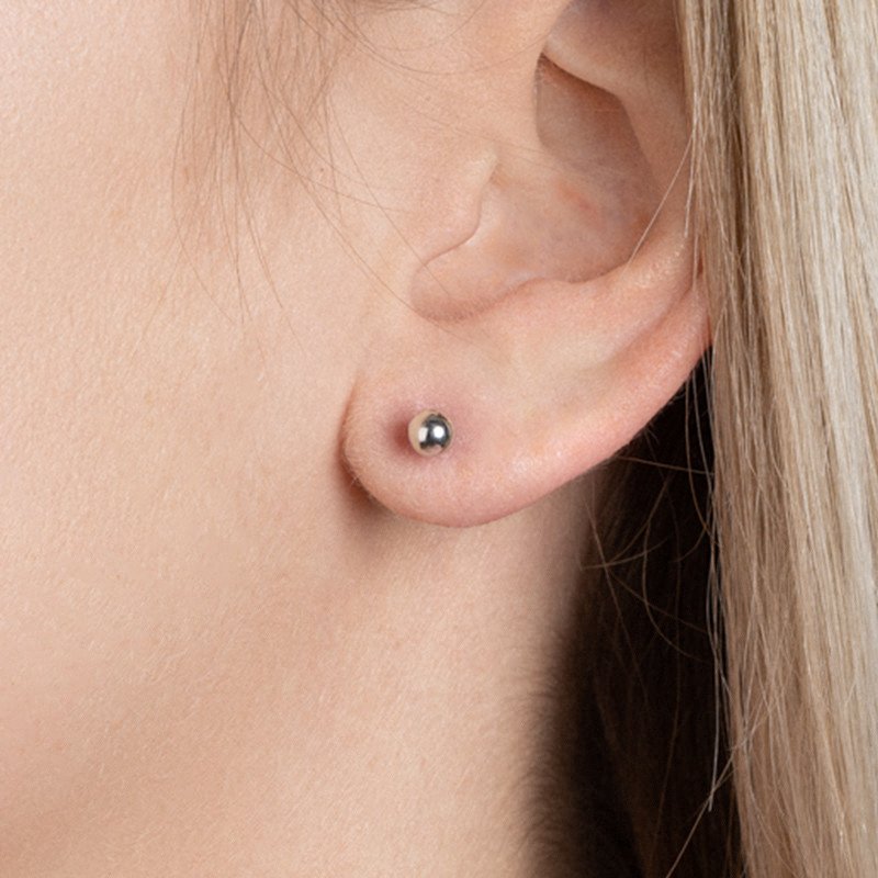 Puces d'Oreilles Boule Argent 925
