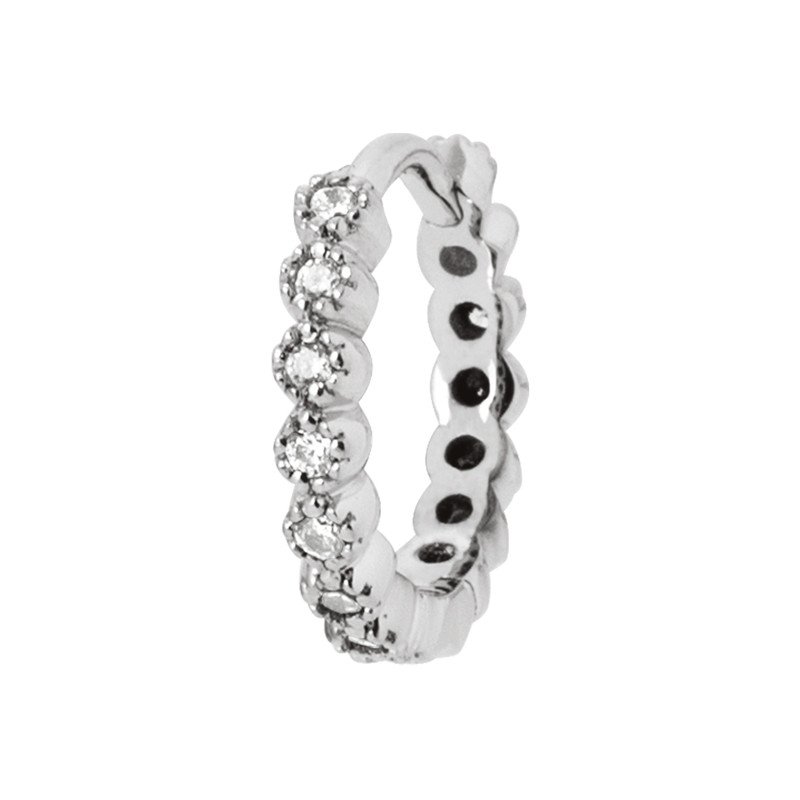 Créole Argent Rhodié Oxydes de Zirconium