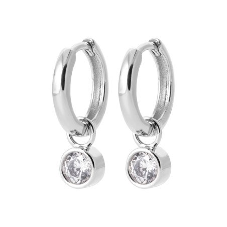 Créoles Argent Rhodié et Zirconium