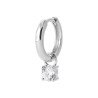 Créole Argent Rhodié Pendentif Solitaire Oxyde de Zirconium