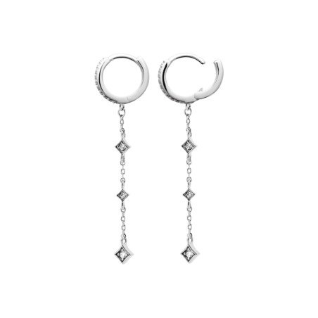 Créoles Pendants Scintillants Argent Rhodié