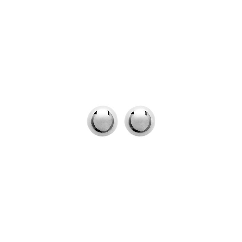 Boucles d'Oreilles Puces Boules Lisses Argent 925