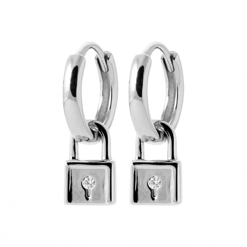 Créoles Cadenas Scintillant en Argent Rhodié
