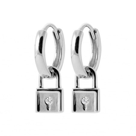 Créoles Cadenas Scintillant en Argent Rhodié | Kara Bijoux