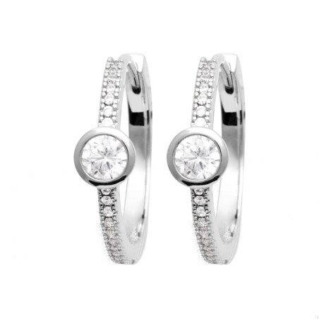 Créoles Argent Rhodié Oxyde de Zirconium - Kara Bijoux
