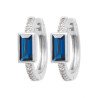 Créoles Argent Rhodié Oxydes de Zirconium Bleu Intense | Kara Bijoux