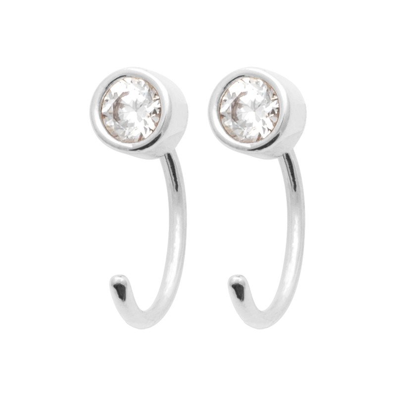 Mini Créoles Argent Rhodié Scintillantes