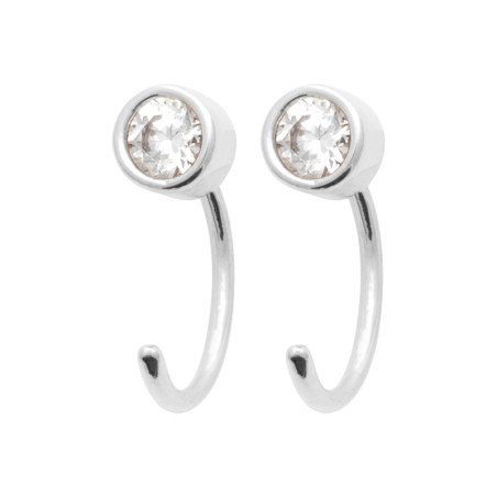 Mini Créoles Argent Rhodié Scintillantes