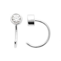 Mini Créoles Argent Rhodié Oxyde de Zirconium | Kara Bijoux