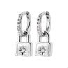 Créoles Cadenas Étoile Argent Rhodié & Oxyde Zirconium