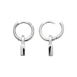 Créoles Cadenas Étoile Argent Rhodié & Oxyde Zirconium