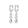 Créoles Pendantes Argent 925 Rhodié & Oxydes de Zirconium