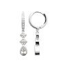 Créoles Pendantes Argent 925 Rhodié & Oxydes de Zirconium