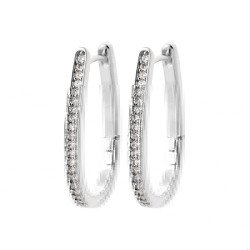 Créoles Ovale Argent Rhodié & Oxyde de Zirconium | Kara Bijoux
