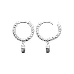 Créoles Torsadées Argent 925 Rhodié & Oxyde de Zirconium